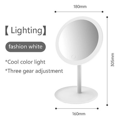 Αναδιπλούμενος μεγεθυντικός καθρέφτης μακιγιάζ Led Costway White Vanity Cosmetic Mirror Φόρτιση USB ή μπαταρία με φωτεινούς επιτραπέζιους καθρέφτες