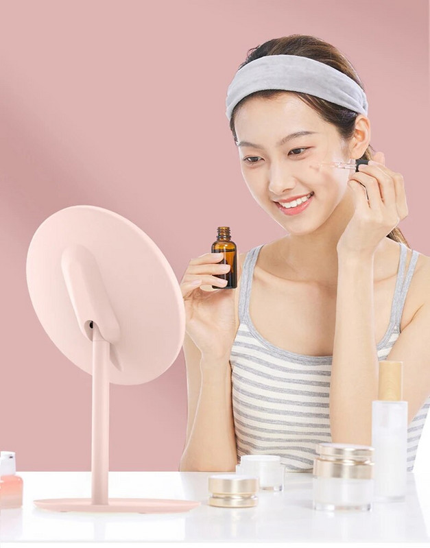 Αναδιπλούμενος μεγεθυντικός καθρέφτης μακιγιάζ Led Costway White Vanity Cosmetic Mirror Φόρτιση USB ή μπαταρία με φωτεινούς επιτραπέζιους καθρέφτες