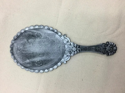 Hordozható vintage kozmetikai sminktükör kézi tartású ovális kerek tükör Nemes Restore Ancient Ways Court Mirror szépségápolási eszköz