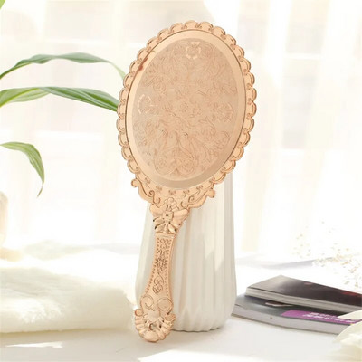 Hordozható vintage kozmetikai sminktükör kézi tartású ovális kerek tükör Nemes Restore Ancient Ways Court Mirror szépségápolási eszköz