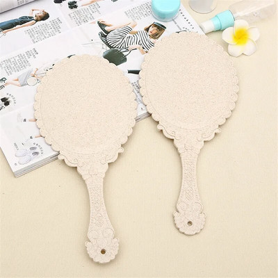 Hordozható vintage kozmetikai sminktükör kézi tartású ovális kerek tükör Nemes Restore Ancient Ways Court Mirror szépségápolási eszköz