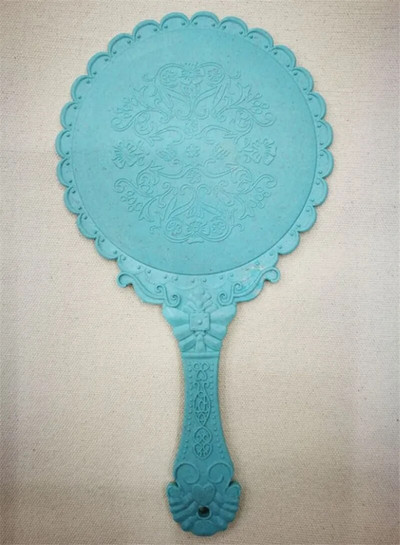 Hordozható vintage kozmetikai sminktükör kézi tartású ovális kerek tükör Nemes Restore Ancient Ways Court Mirror szépségápolási eszköz