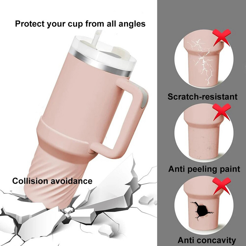 Szilikon vizespalacktartó kényelmes palackvédő hüvely, kopásálló pohárhüvely fedél 30/40oz Stanley Quencherhez