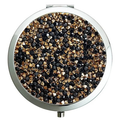 Mini vreckové kozmetické zrkadlo na líčenie, perleťový krištáľový kvet, skladacie zväčšovacie kompaktné zrkadlo, párty darčeky, vianočný darček