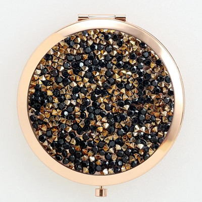 Mini vreckové kozmetické zrkadlo na líčenie, perleťový krištáľový kvet, skladacie zväčšovacie kompaktné zrkadlo, párty darčeky, vianočný darček