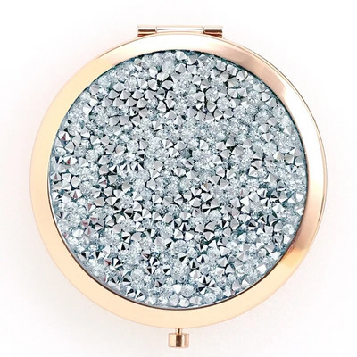 Mini vreckové kozmetické zrkadlo na líčenie, perleťový krištáľový kvet, skladacie zväčšovacie kompaktné zrkadlo, párty darčeky, vianočný darček