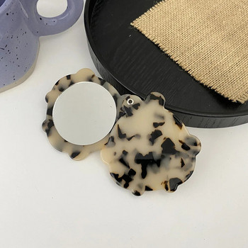 Ρετρό Μόδα Φύλλο Acetate Στρογγυλός καθρέφτης μακιγιάζ Φορητή συμπαγής τσέπη για γυναίκες καλλυντικά Μικροί συμπαγείς καθρέφτες