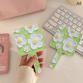 1 db aranyos kézi sminktükör Hordozható kis tükör négyzet alakú tükör fogantyúval Kreatív tervezés Kézi tükör Utazás nélkülözhetetlen