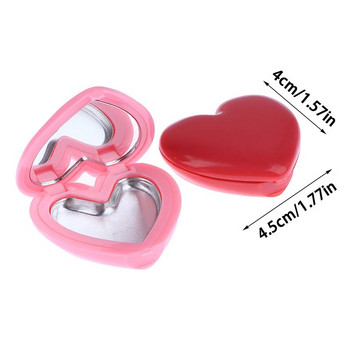 Love Love Heart Shape Empty Eyeshadow Case Rouge Box Pigment Palette Refillable Foundation Makeup Dispenser with Pallet