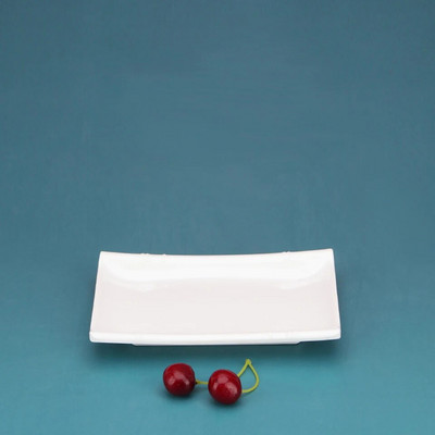 Бяла имитация на порцеланова рибна чиния Ресторант Бюфет Чиния Гореща тенджера Гарнитура Чиния Барбекю Шишчета Правоъгълна чиния за хляб