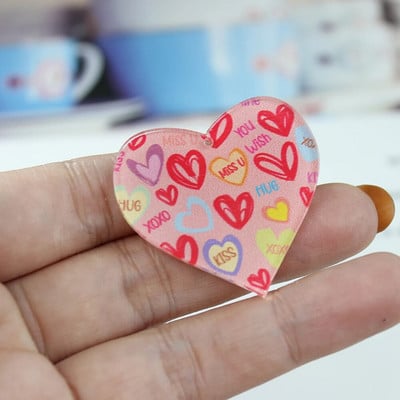 10db/ akril Valentin nap szerelmes szív varázs medál barkácsoláshoz fülbevaló nyaklánc kulcstartó ékszer készítés keresés