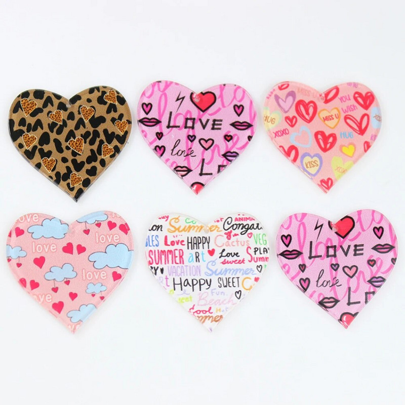 10db/ akril Valentin nap szerelmes szív varázs medál barkácsoláshoz fülbevaló nyaklánc kulcstartó ékszer készítés keresés
