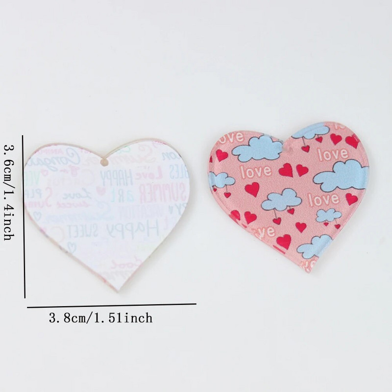 10db/ akril Valentin nap szerelmes szív varázs medál barkácsoláshoz fülbevaló nyaklánc kulcstartó ékszer készítés keresés