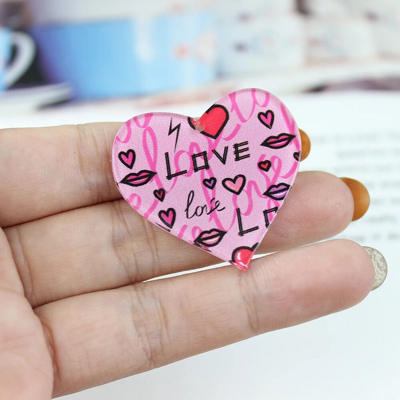 10db/ akril Valentin nap szerelmes szív varázs medál barkácsoláshoz fülbevaló nyaklánc kulcstartó ékszer készítés keresés