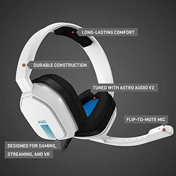 Logitech ASTRO A10 кабелни геймърски слушалки, леки, устойчиви на повреди 3,5 мм аудио жак компютърни слушалки за PC/Xbox/PS/Switch