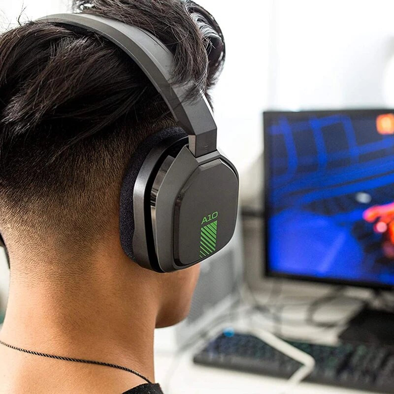 Logitech ASTRO A10 vezetékes játékfejhallgató könnyű, sérülésálló, 3,5 mm-es audiocsatlakozós számítógépes fejhallgató PC-hez/Xboxhoz/PS-hez/Switch-hez