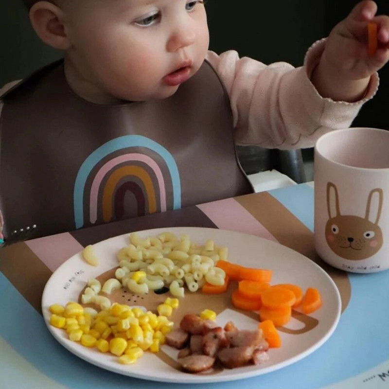 Aranyos állati nyomott étkezőtányér, bambuszszálas edények saláta tálaláshoz desszert torta gyümölcs ételtál konyhai étkészlet
