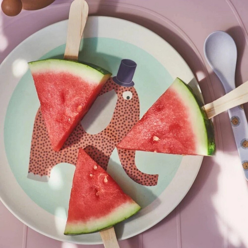 Aranyos állati nyomott étkezőtányér, bambuszszálas edények saláta tálaláshoz desszert torta gyümölcs ételtál konyhai étkészlet