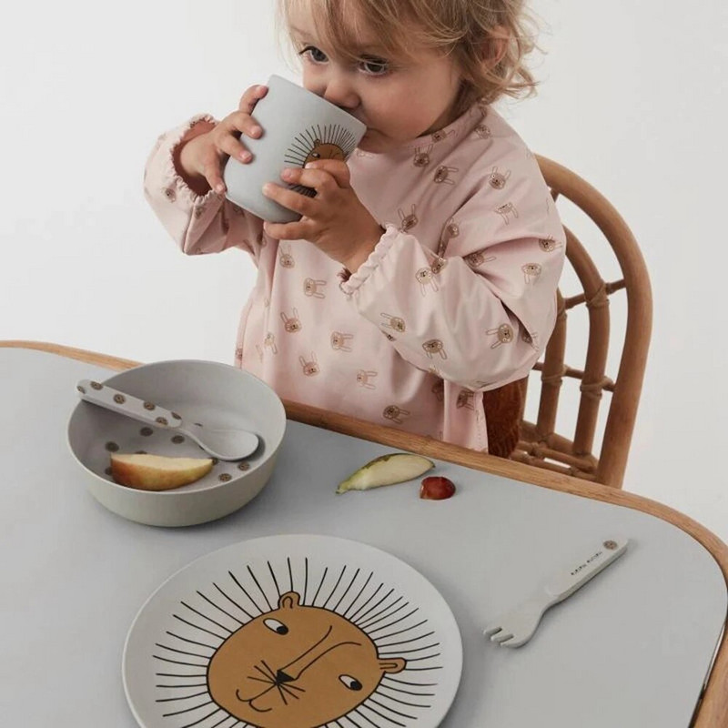 Aranyos állati nyomott étkezőtányér, bambuszszálas edények saláta tálaláshoz desszert torta gyümölcs ételtál konyhai étkészlet