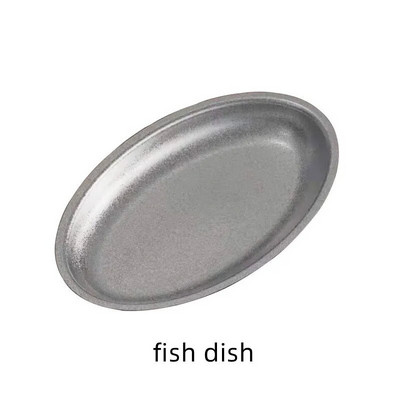 Винтидж пържола в западен стил Кръгла тава 304 масивна овална чиния за спагети от неръждаема стомана Външен десерт Квадратна чиния Сервиз