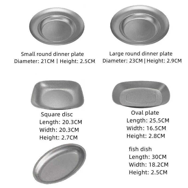 Vintage nyugati stílusú steak kerek tálca 304 rozsdamentes acél tömör spagetti ovális tányér kültéri desszert négyzet tányéros étkészlet