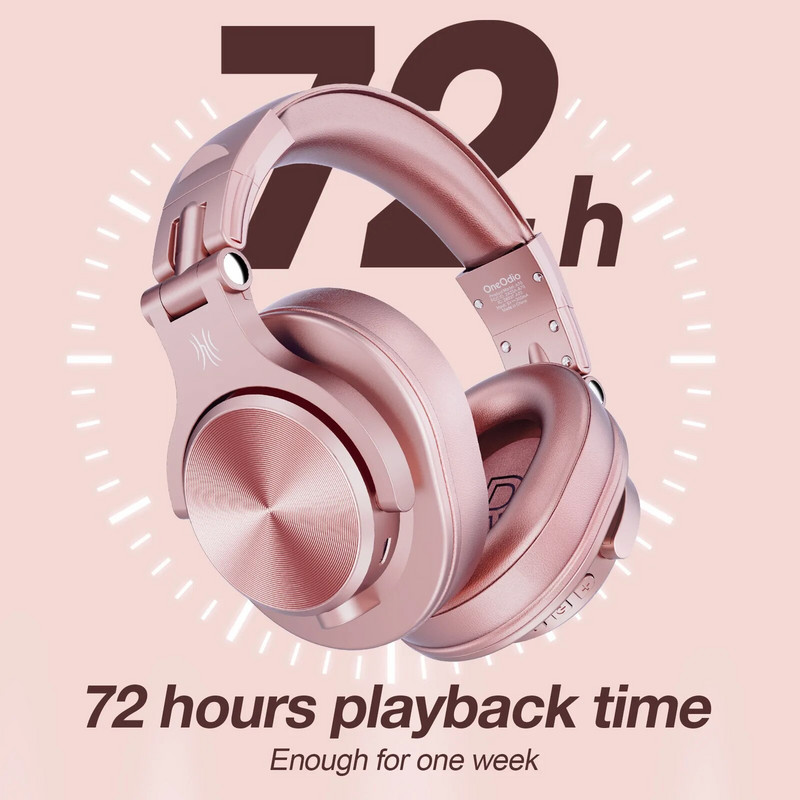Oneodio A70 vezeték nélküli fejhallgató Bluetooth 5.2 fülhallgató füles kihangosító fejhallgató mikrofonnal telefonhoz PC számítógép iroda
