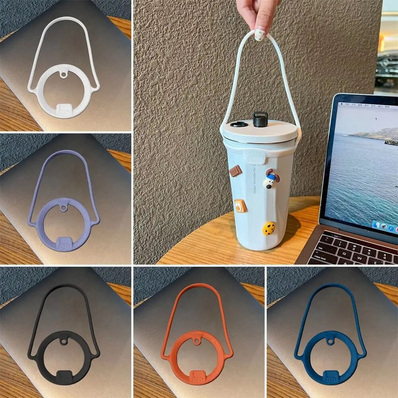 2 db szilikon vizespalack fogantyú, átmérője 85-100 mm, szivárgásmentes italok melegen tartása hidegen szigetelt poharakkal, kávésbögrével tartozékok