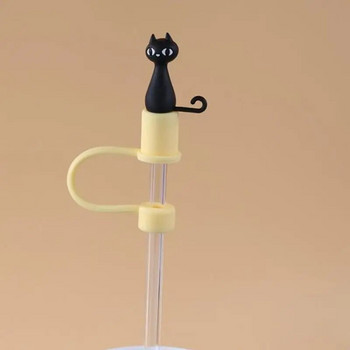 Сладка анимационна капачка със сламка Силиконова капачка със сламка за многократна употреба Подвижна херметична капачка за прах за пиене Устойчиви на пръски инструменти за лятна чаша