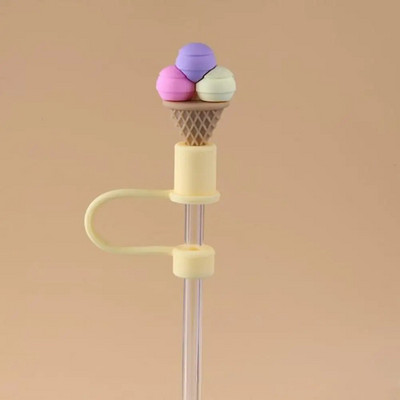 Aranyos rajzfilm szalmatakaró sapka Újrafelhasználható szilikon szalmatakaró levehető légmentes ivóporos sapka fröccsenésálló nyári csésze eszközök