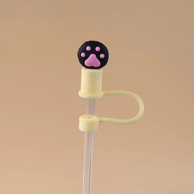 Aranyos rajzfilm szalmatakaró sapka Újrafelhasználható szilikon szalmatakaró levehető légmentes ivóporos sapka fröccsenésálló nyári csésze eszközök