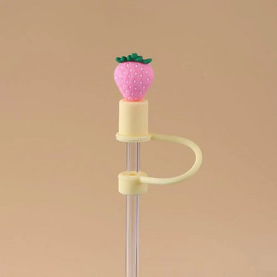 Aranyos rajzfilm szalmatakaró sapka Újrafelhasználható szilikon szalmatakaró levehető légmentes ivóporos sapka fröccsenésálló nyári csésze eszközök