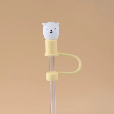 Aranyos rajzfilm szalmatakaró sapka Újrafelhasználható szilikon szalmatakaró levehető légmentes ivóporos sapka fröccsenésálló nyári csésze eszközök