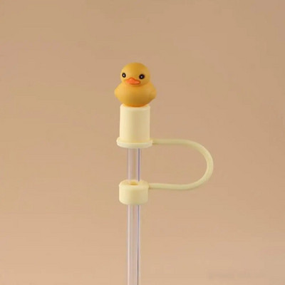 Aranyos rajzfilm szalmatakaró sapka Újrafelhasználható szilikon szalmatakaró levehető légmentes ivóporos sapka fröccsenésálló nyári csésze eszközök