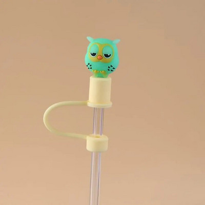 Aranyos rajzfilm szalmatakaró sapka Újrafelhasználható szilikon szalmatakaró levehető légmentes ivóporos sapka fröccsenésálló nyári csésze eszközök