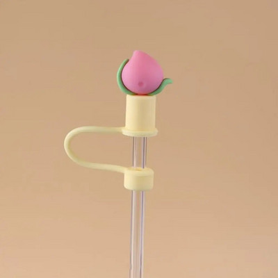 Aranyos rajzfilm szalmatakaró sapka Újrafelhasználható szilikon szalmatakaró levehető légmentes ivóporos sapka fröccsenésálló nyári csésze eszközök