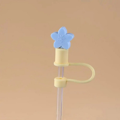 Aranyos rajzfilm szalmatakaró sapka Újrafelhasználható szilikon szalmatakaró levehető légmentes ivóporos sapka fröccsenésálló nyári csésze eszközök