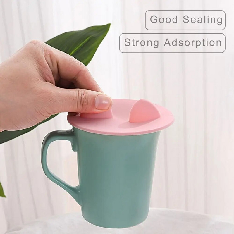 10,5*3 cm univerzális szilikon csésze fedél macska fül stílus szivárgásmentes kávés bögre légmentesen lezárt csésze fedél porálló vízpohár tartozékok