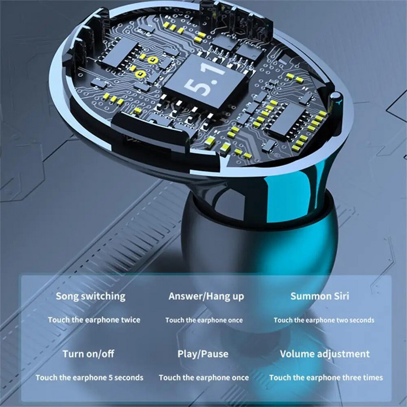 M10 vezeték nélküli fülhallgató, beépített hívászajszűrő mikrofon fülbe helyezhető fejhallgató IPX7 vízálló fülhallgató okostelefonhoz, számítógépes laptophoz