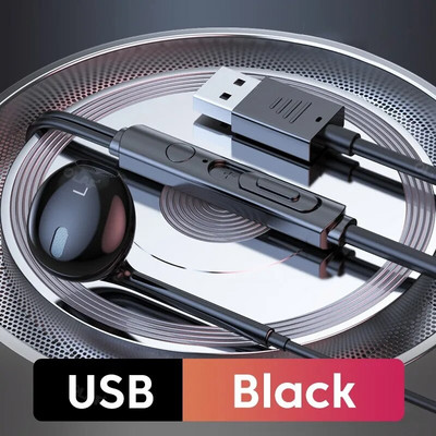 Căști Olaf conectate prin USB Căști în ureche cu fir cu microfon pentru computer PC Gaming Muzică Căști cu fir Căști căști
