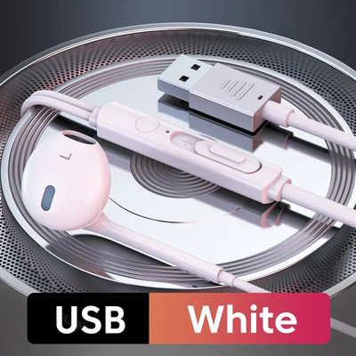 Căști Olaf conectate prin USB Căști în ureche cu fir cu microfon pentru computer PC Gaming Muzică Căști cu fir Căști căști