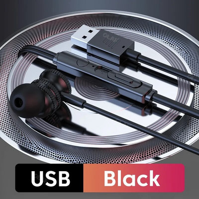 Căști Olaf conectate prin USB Căști în ureche cu fir cu microfon pentru computer PC Gaming Muzică Căști cu fir Căști căști