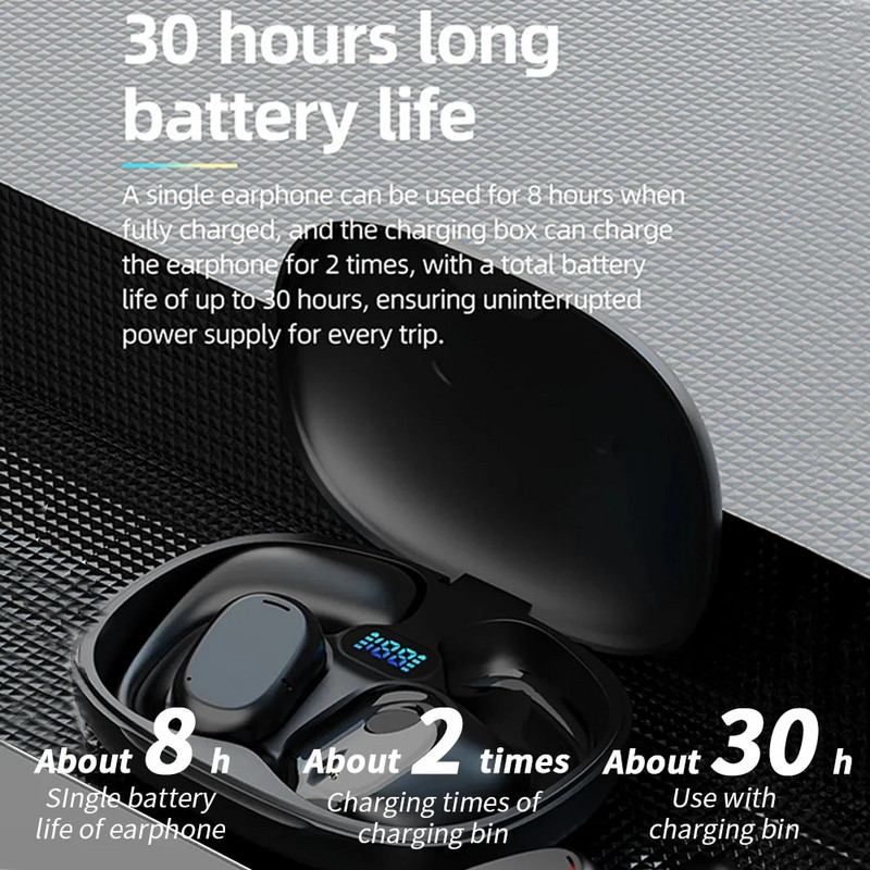 Új GT280 vezeték nélküli fülhallgató, zajszűrő LED kijelzős sztereó fejhallgató fülre akasztóval okostelefonhoz számítógépes laptophoz