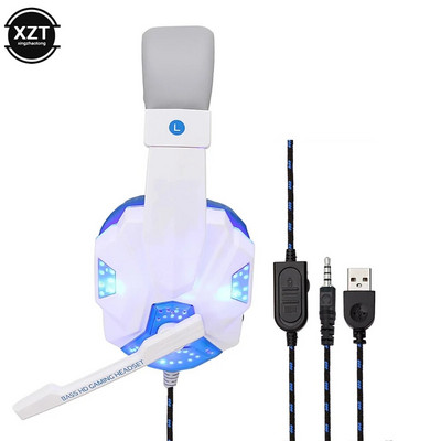 Professzionális Led Light vezetékes játék fejhallgató mikrofonnal számítógéphez PS4 PS5 Xbox Bass Stereo PC Gaming Headset ajándékok