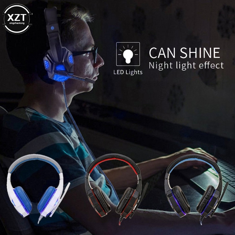 Professzionális Led Light vezetékes játék fejhallgató mikrofonnal számítógéphez PS4 PS5 Xbox Bass Stereo PC Gaming Headset ajándékok