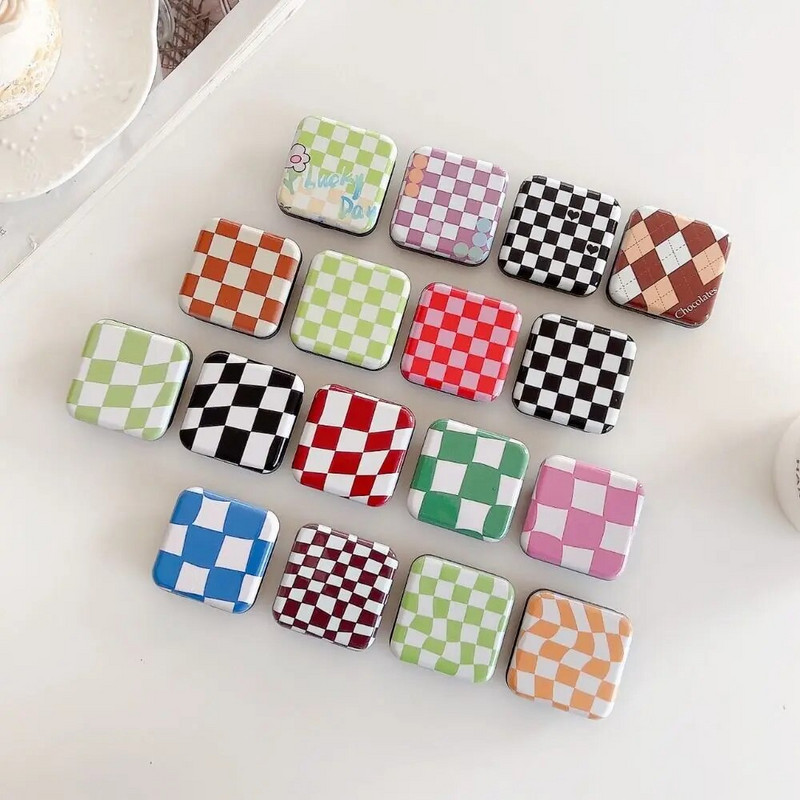 Καρό σκακιέρα Πτυσσόμενος καλλυντικός καθρέφτης Μίνι τετράγωνος καλλυντικός καθρέφτης τσέπης καθρέφτης smartphone Φορητός καθρέφτης μακιγιάζ