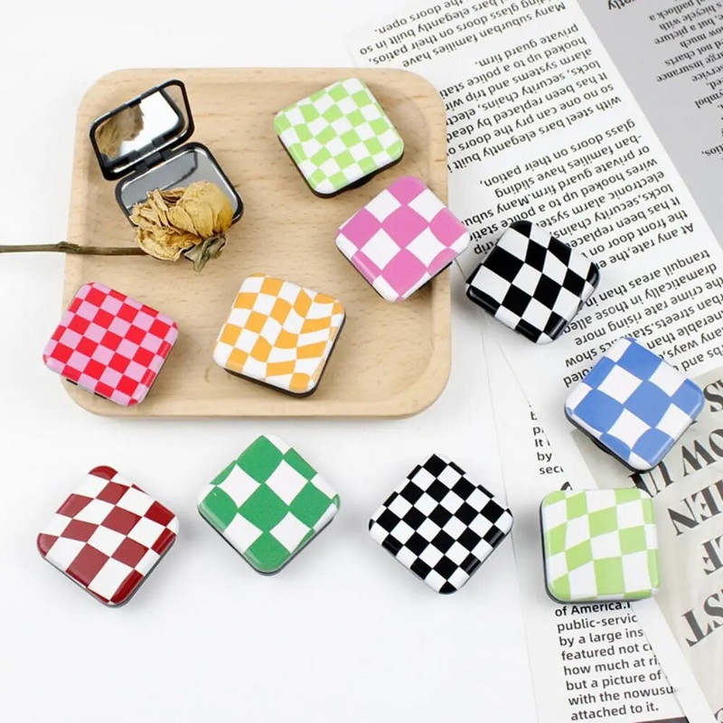 Καρό σκακιέρα Πτυσσόμενος καλλυντικός καθρέφτης Μίνι τετράγωνος καλλυντικός καθρέφτης τσέπης καθρέφτης smartphone Φορητός καθρέφτης μακιγιάζ