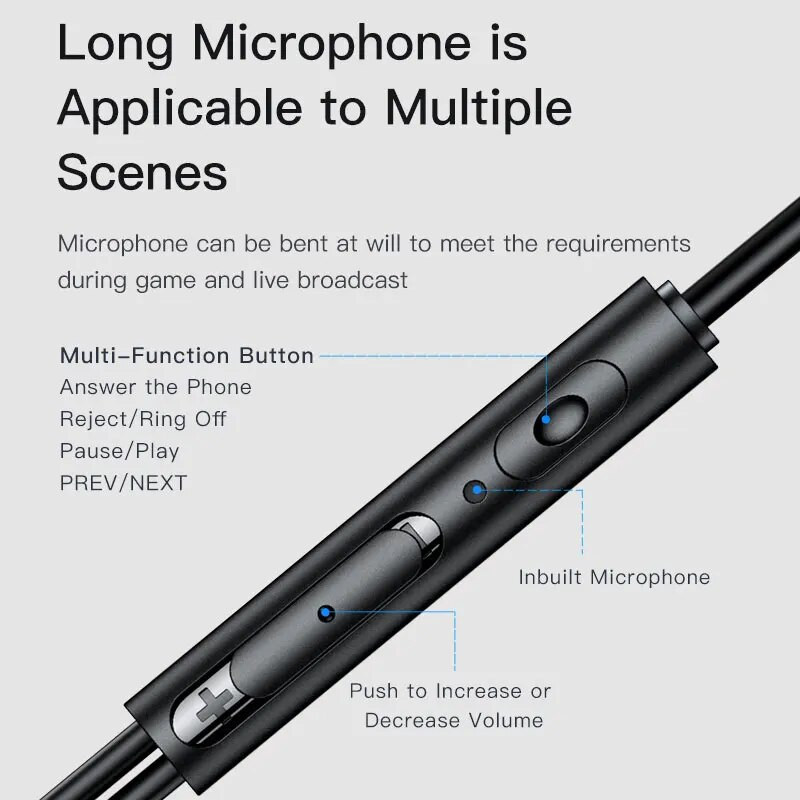 Awei ES-180i fülbe helyezhető játékfülhallgató 3,5 mm-es csatlakozó mikrofonos fejhallgatóval telefonhoz számítógépes videojáték sztereó HD tiszta hang