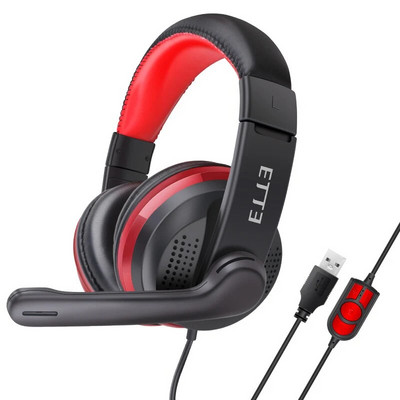 7.1 Sztereó számítógépes játékos fejhallgató mikrofonnal számítógéphez Zajszűrő játék fejhallgató USB Jack Basszus Cascos Zene наушники