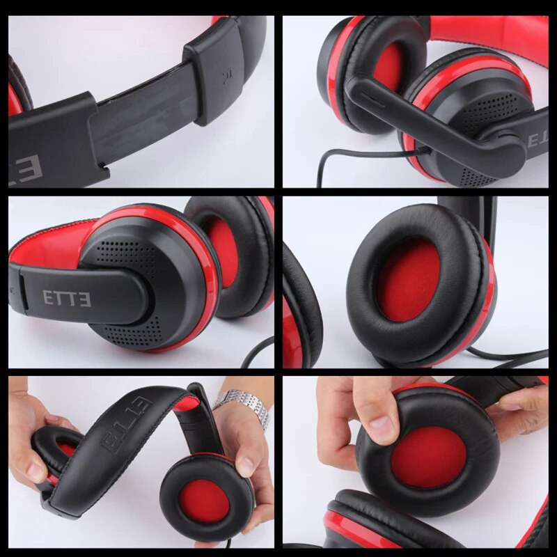 7.1 Sztereó számítógépes játékos fejhallgató mikrofonnal számítógéphez Zajszűrő játék fejhallgató USB Jack Basszus Cascos Zene наушники