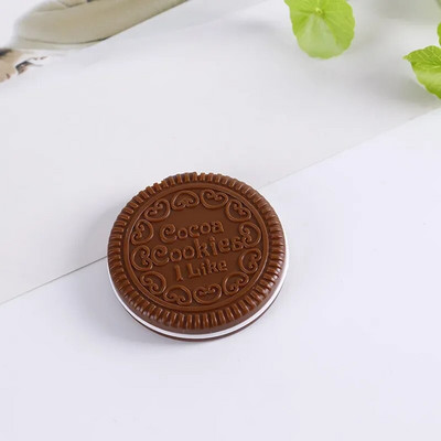 1 buc. Mini oglindă de machiaj din ciocolată în formă de prăjitură Oglindă de buzunar compactă Oglindă cosmetică pliabilă portabilă cu 1 pieptene Cadouri pentru femei